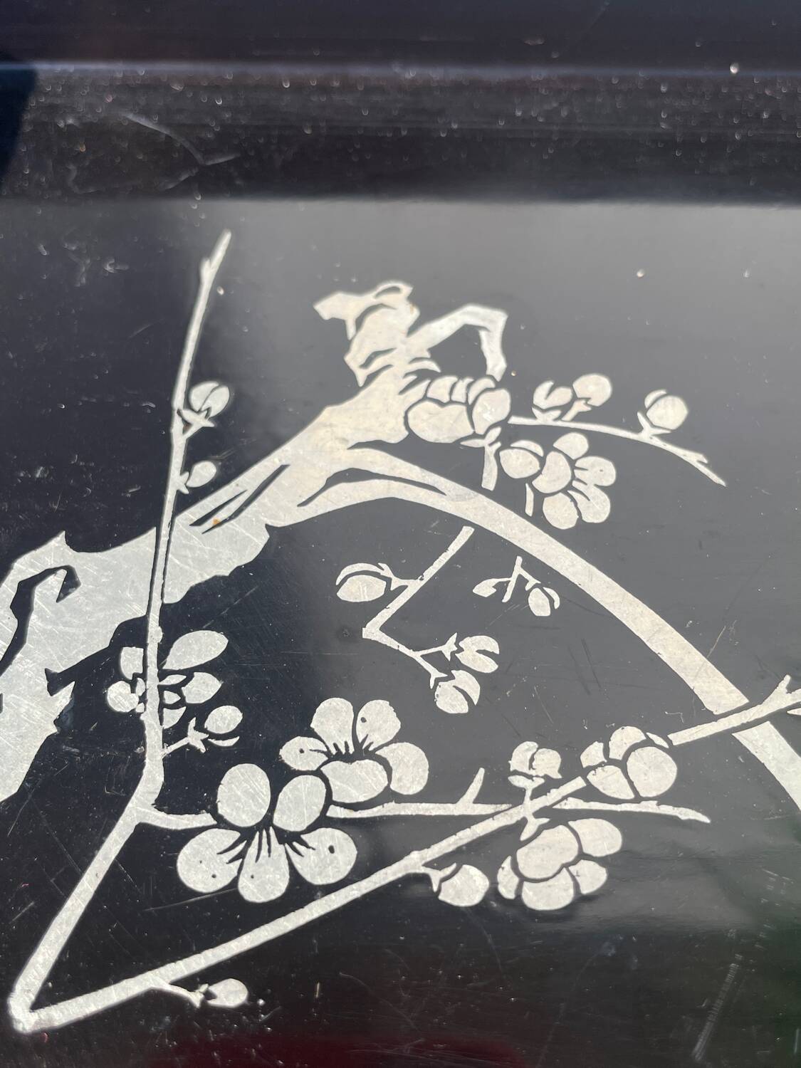 Chinese black rectangular tray