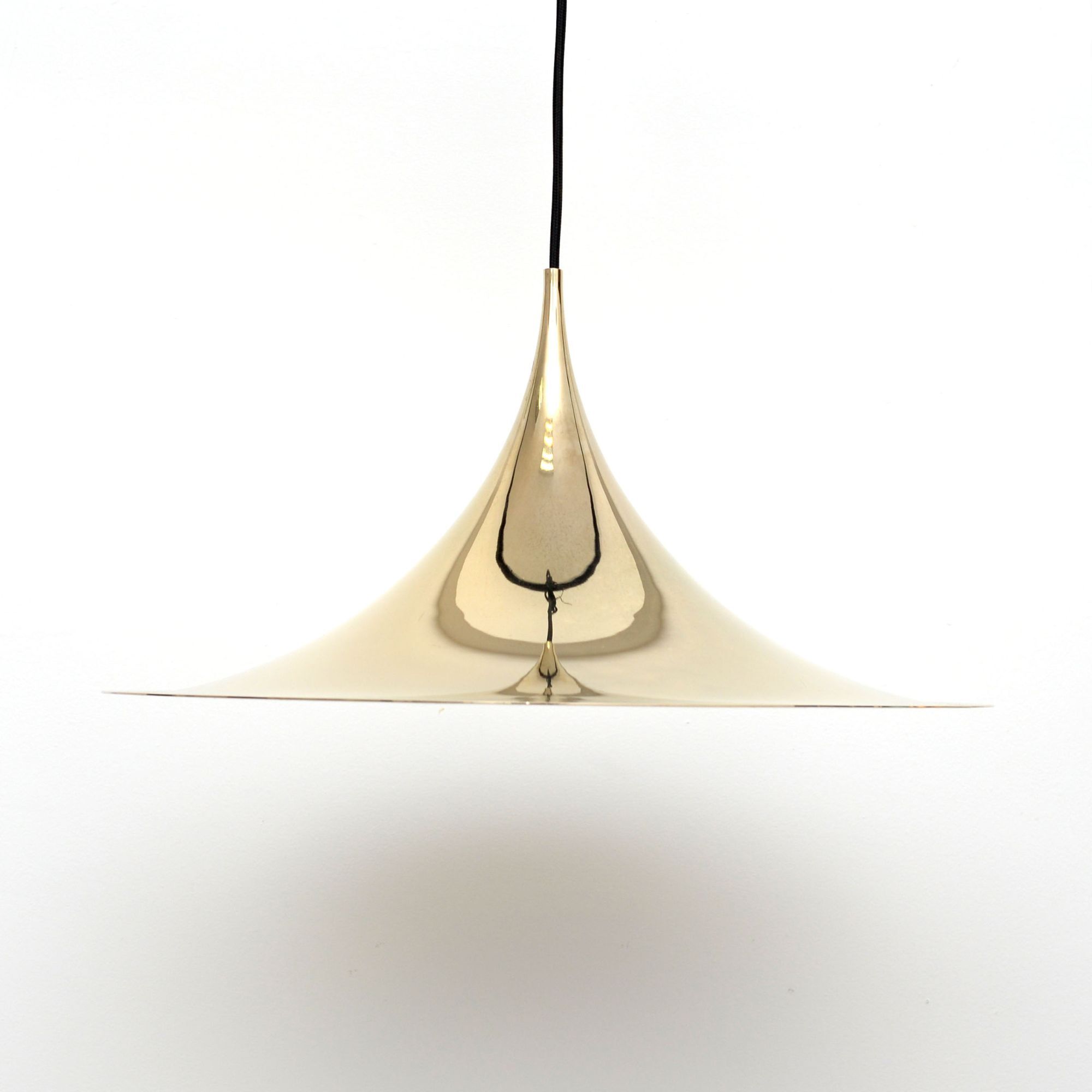 Semi pendant lamp in Brass, Denmark 1970s