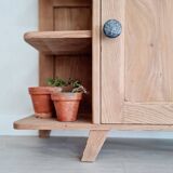 Buffet shelf compass legs renovated oak