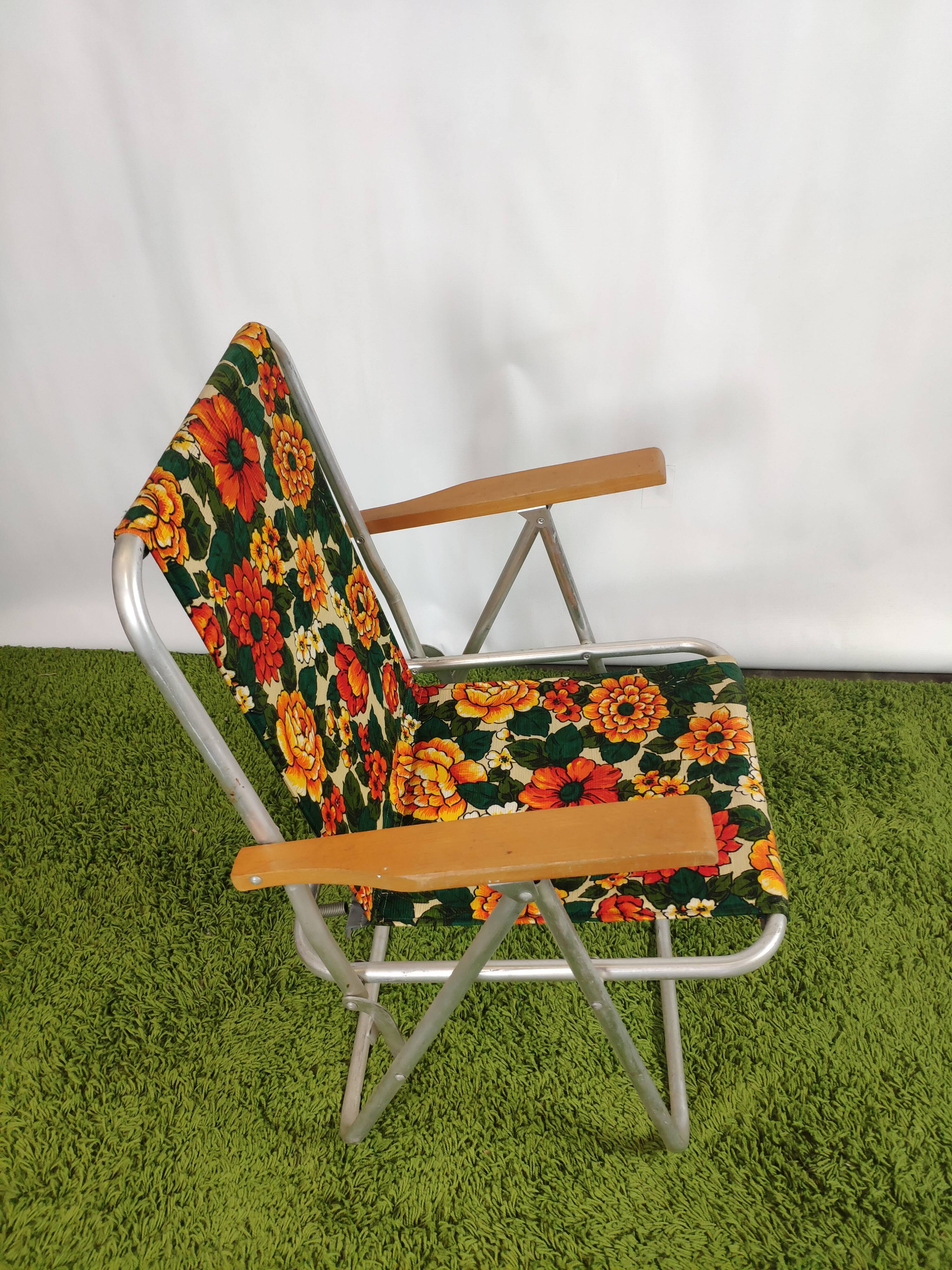 Foldable chair camping vintage floral décor Pouch DDR
