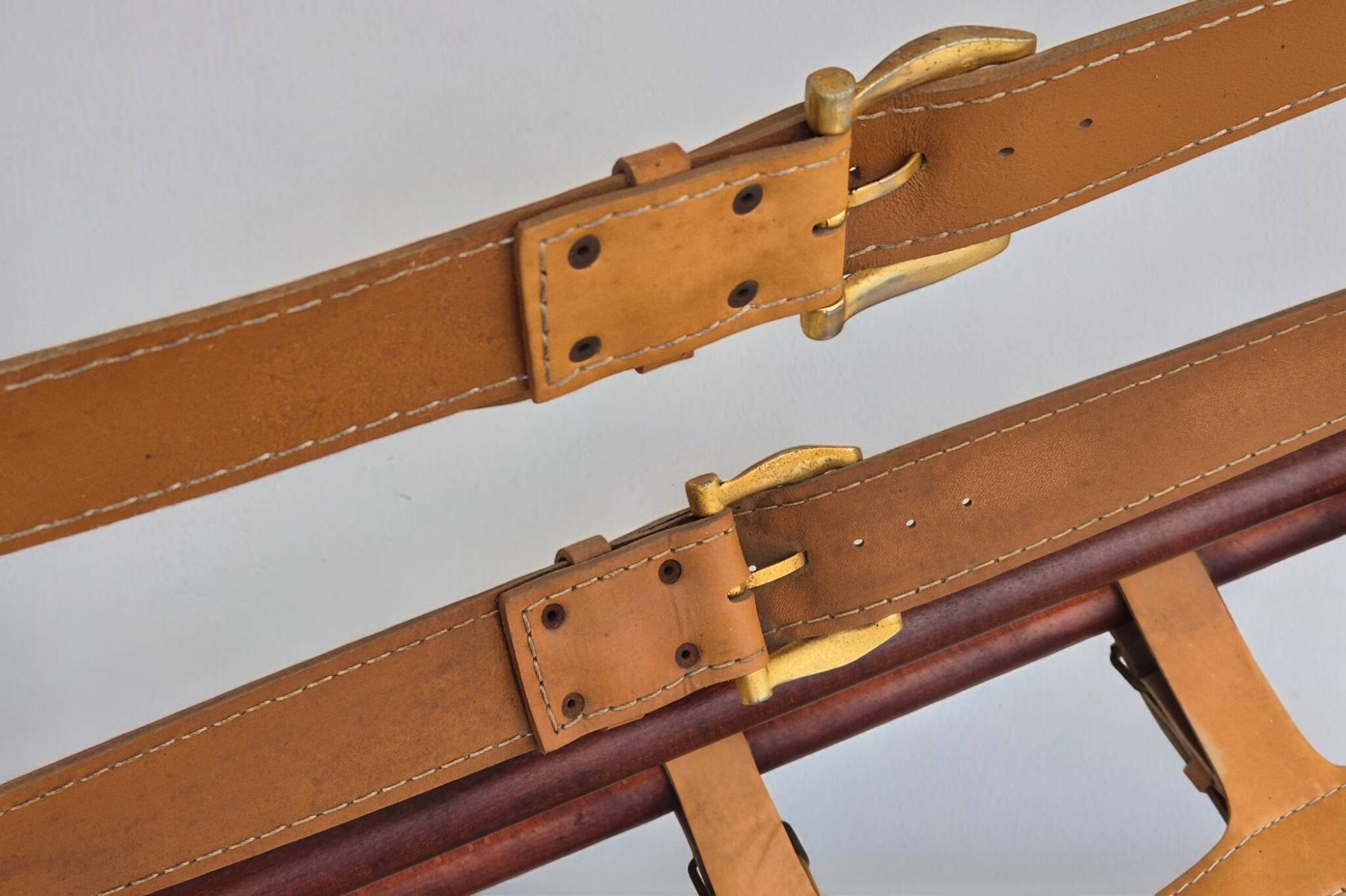 1960s, Scandinavian design by Arne Norell, sofa, model "Kontiki", original condition, leather, beech.