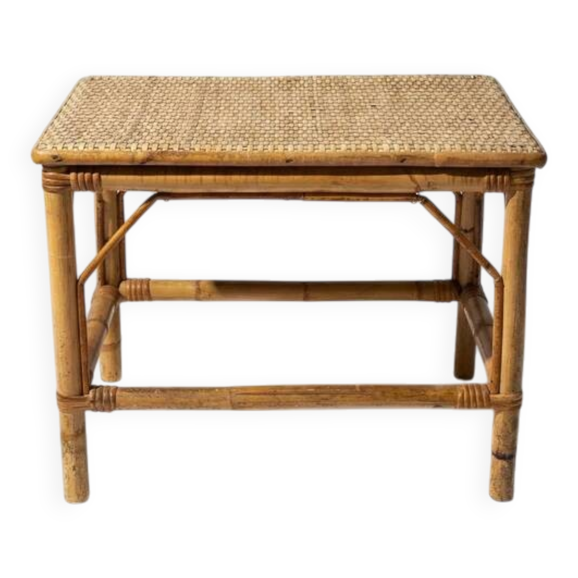 Vintage rattan coffee table / side table – 1960s