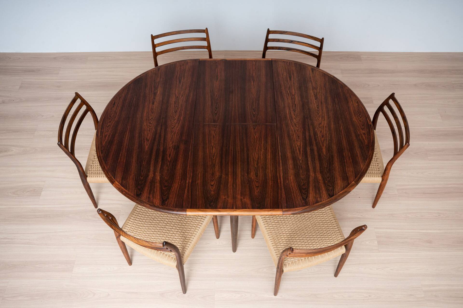 Niels Otto Møller Model 15 Dining Table with Six Model 78 Chairs, J.L. Møll