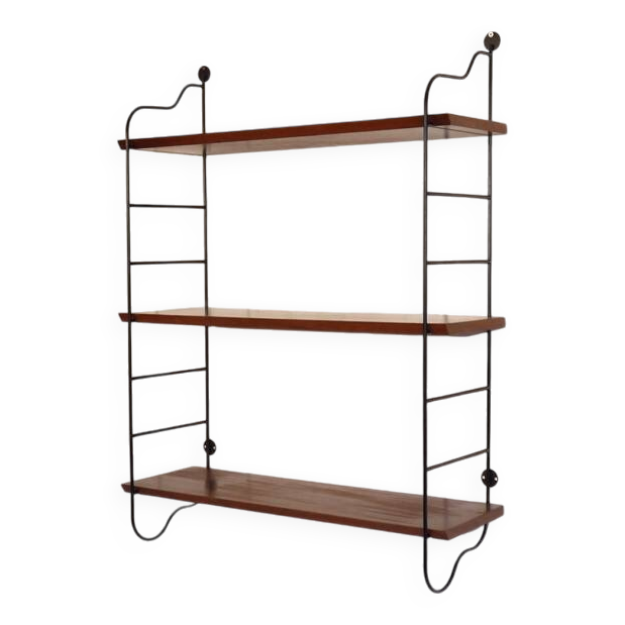 Vintage teak and metal shelf 1960