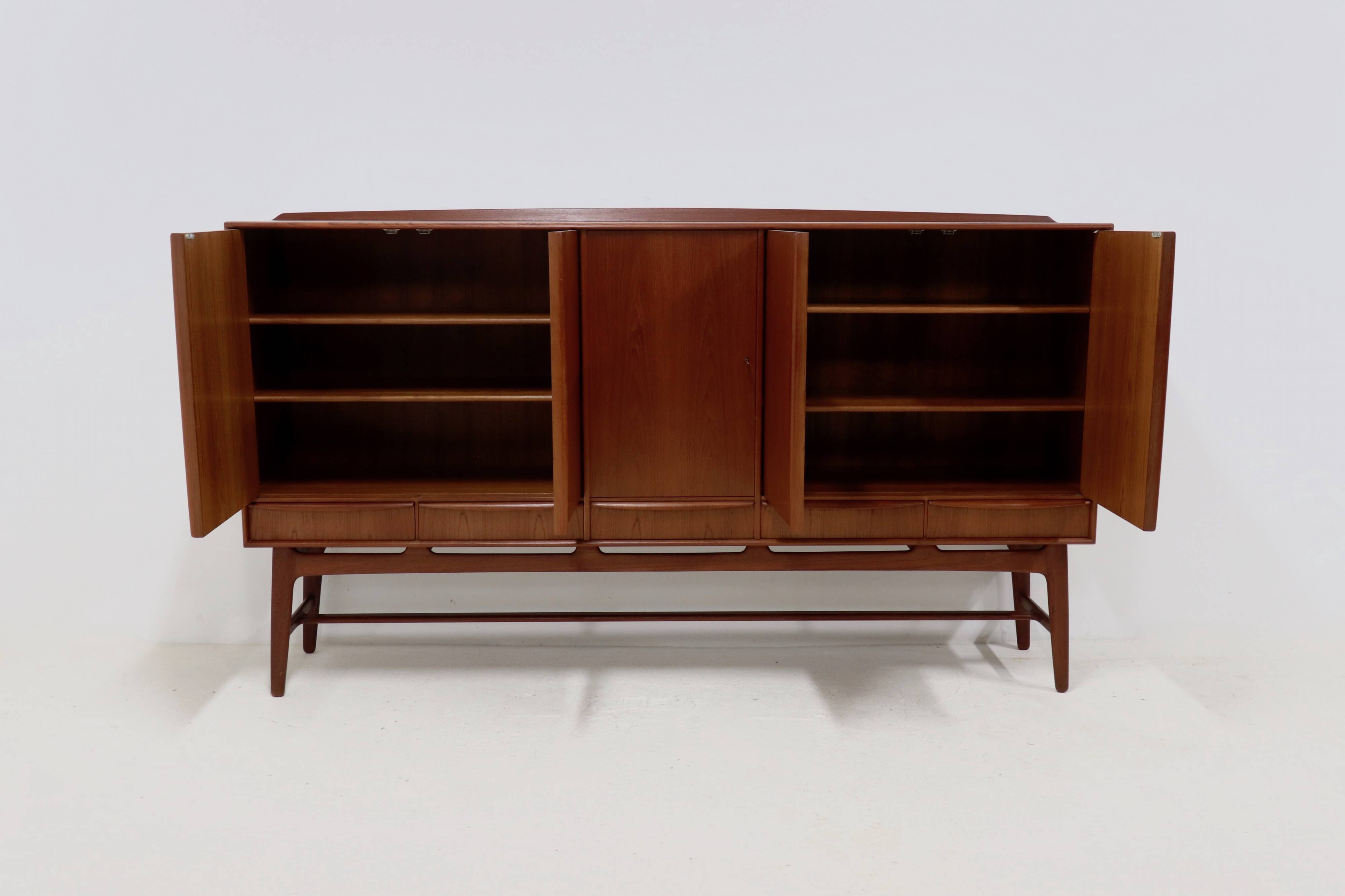 Teak Highboard by Svend Aage Madsen for K. Knudsen & Søn 1950s