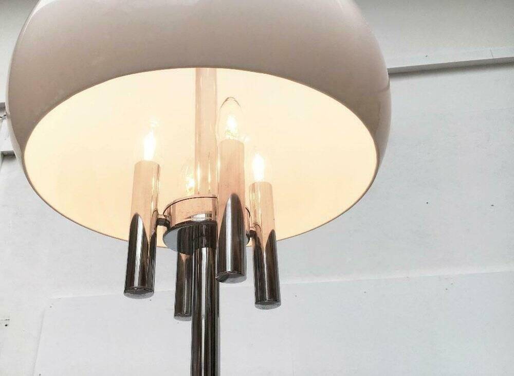 Italian space-style floor lamp from the 1960s with a stone base.