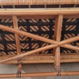 Vintage -Braided rattan sofa - chevron pattern