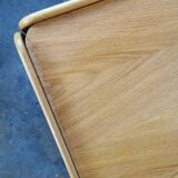 Square coffee table in light oak design 1970