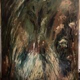 Oil on canvas forest landscape