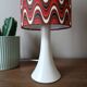 Vintage table lamp with psychedelic printed shade