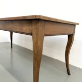 Farm table in solid cherry — Saber legs, Circa 1880