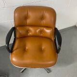 Fauteuil de Charles Pollock encuir Cognac