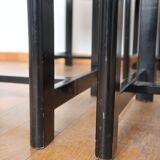 6 black lacquered and terry chairs