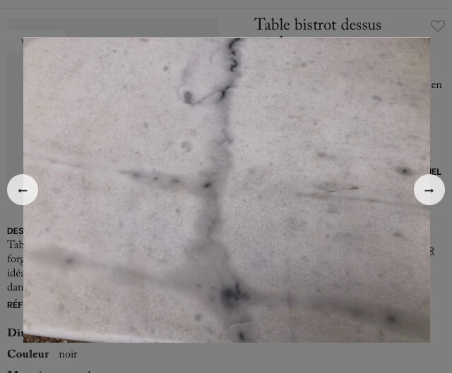 Table bistrot en marbre