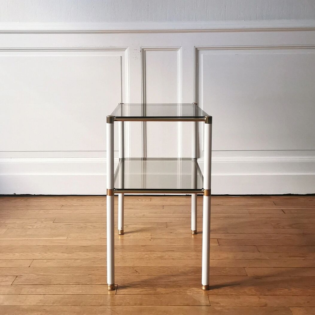 Side table in metal and glass, 1970