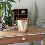 Champagne bucket in solid golden brass