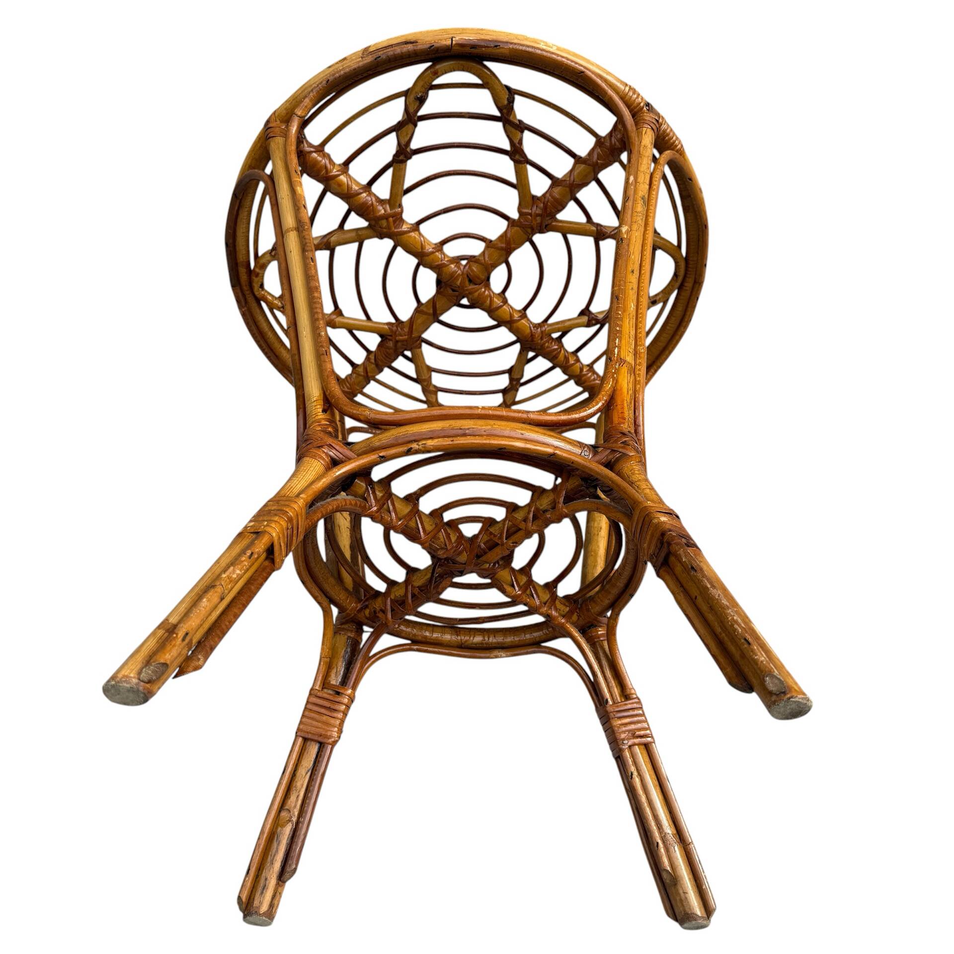 Table d’appoint en rotin des années 50´s France