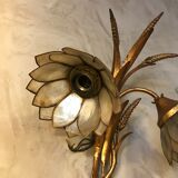 Paire d'appliques en laiton et nacre