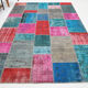 7x10 distressed multicolor vintage rug 303x213cm