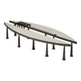 Thomas Serruys steel and stone brutalist coffee table, Belgium, 2019