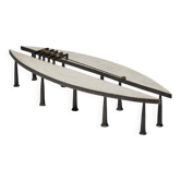 Table basse brutaliste en acier et pierre de Thomas Serruys, Belgique, 2019