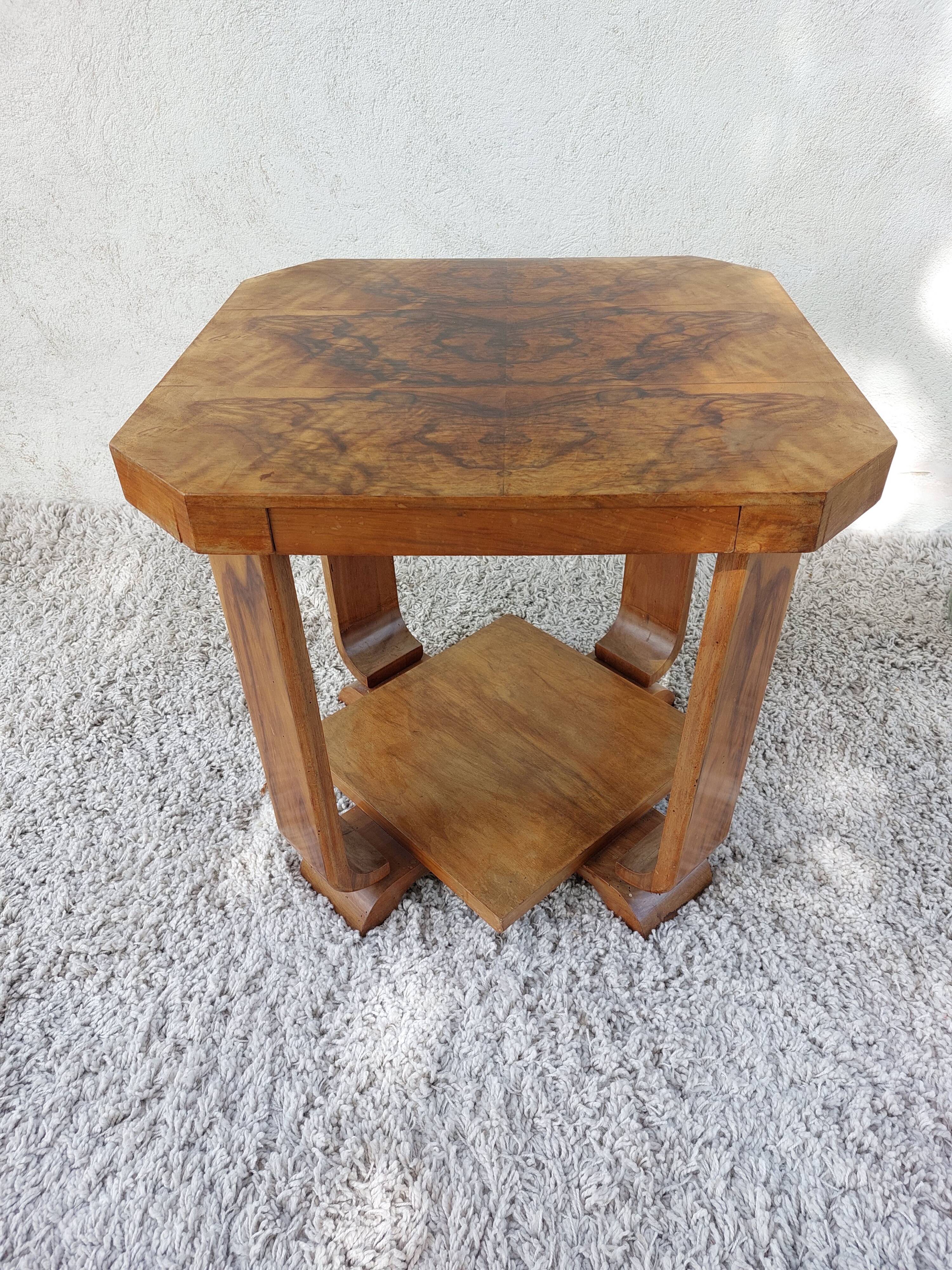 Square art deco pedestal table