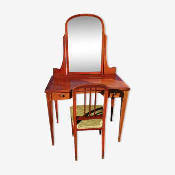 Dressing table and chair in blond Mahogany Art Deco - 1930