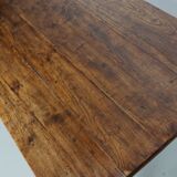 Antique Fruitwood & Oak Early 20th Century French Rustic Farmhouse Dining Table