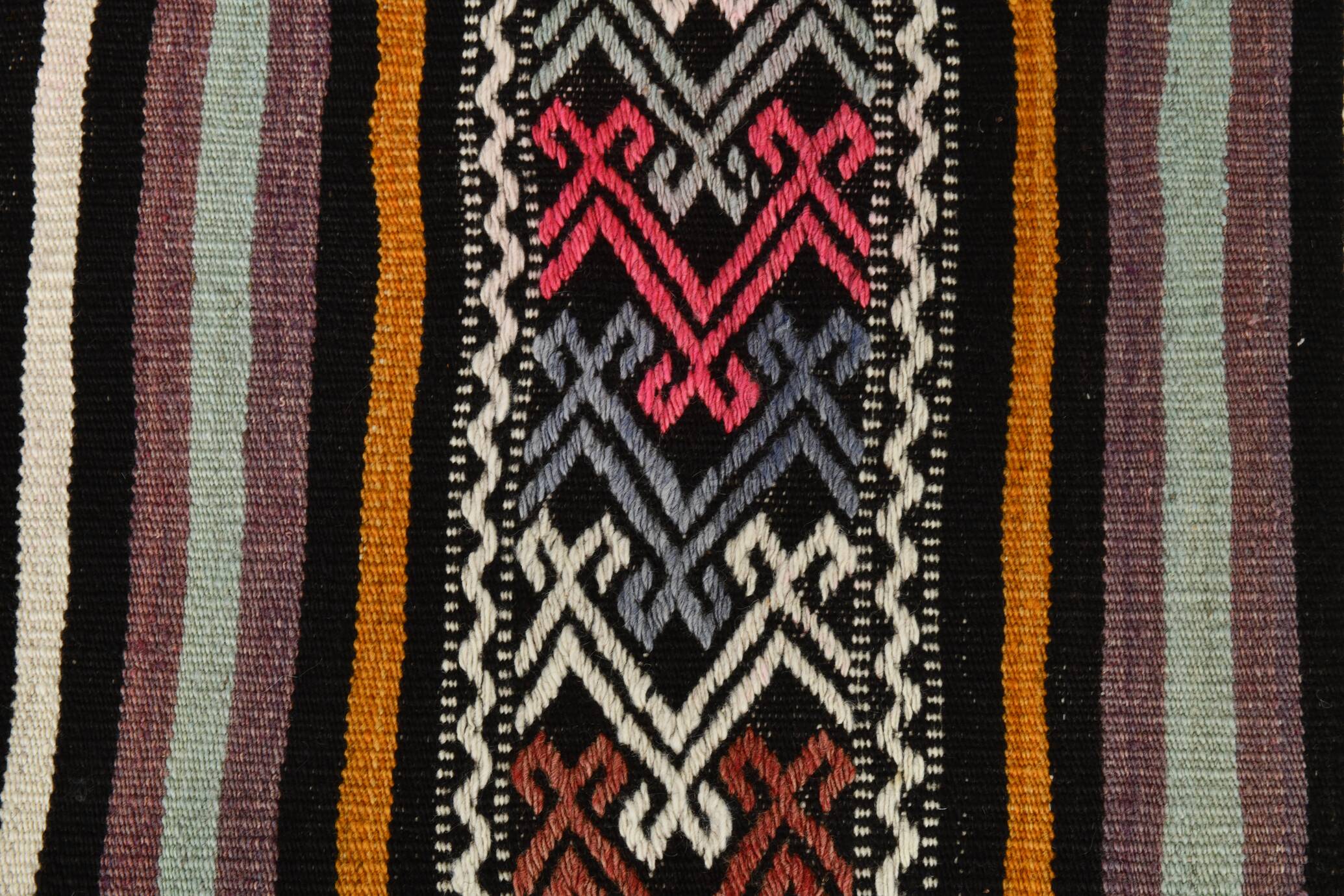 5x8 Multicolor Kilim Rug, Striped Rug, Antique Kilim 60s 160x232Cm