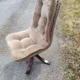 Set of 4 70s velvet bucket chairs