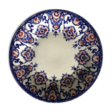 Assiette en faïence bleue et rouge de Gien du 19ème siècle
