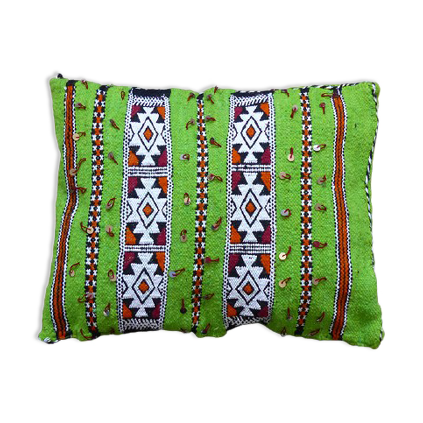 Moroccan green kilim cushion