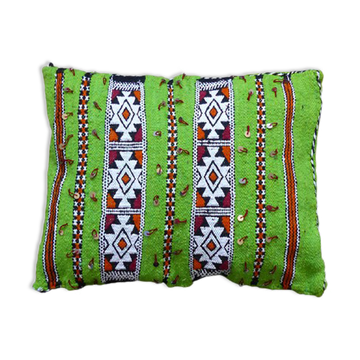 Moroccan green kilim cushion