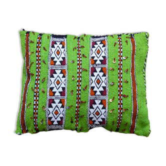 Moroccan green kilim cushion