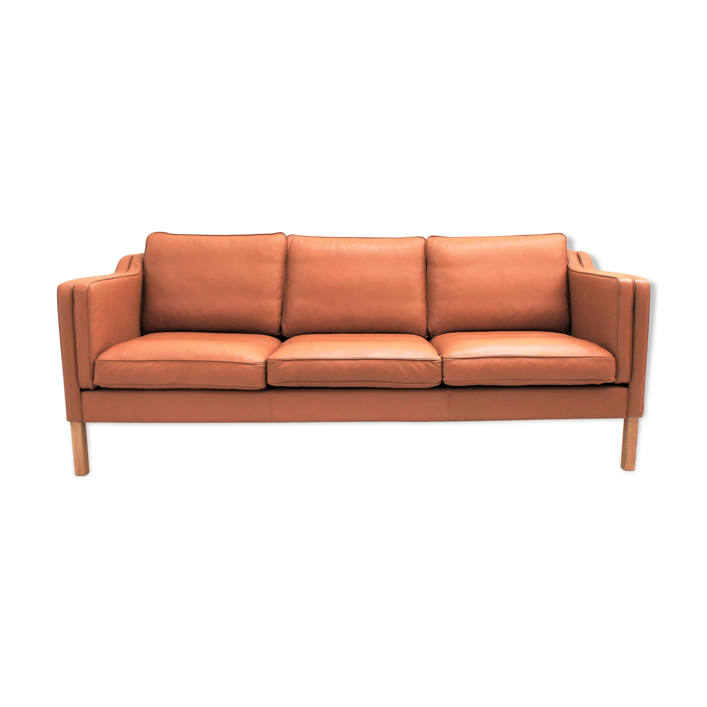 Vintage Scandinavian sofa in Havana leather