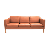 Vintage Scandinavian sofa in Havana leather