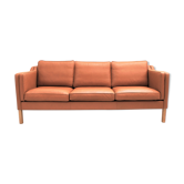 Vintage Scandinavian sofa in Havana leather