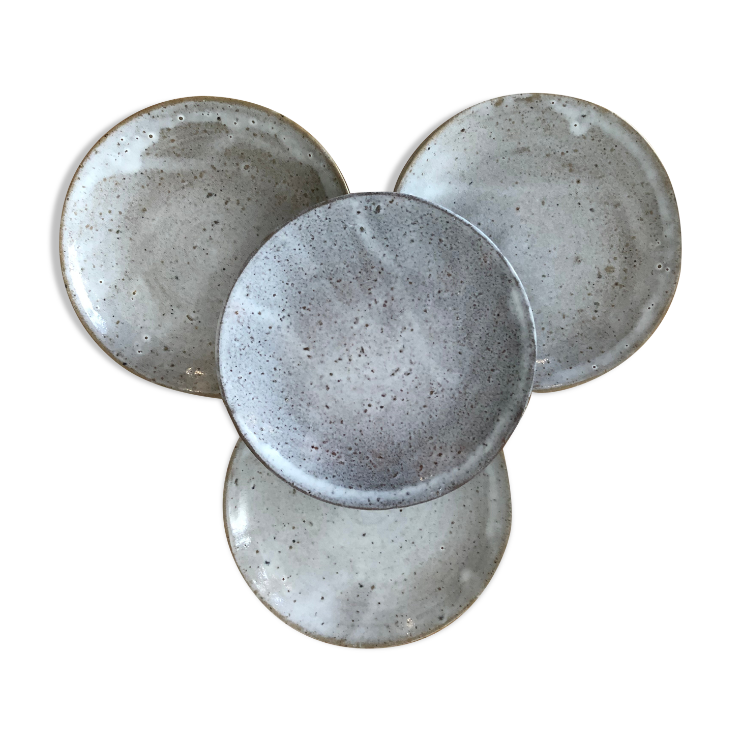 4 enamelled sandstone plates