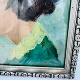 Painting head of a woman signed