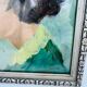 Peinture tête de femme signé