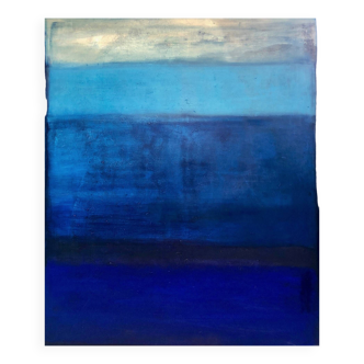 Blue contemporary abstract painting