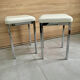 Pair of vintage 1980 chrome stools with white faux leather in very good condition.