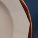 5 hollow plates Digoin Sarreguemines powder pink décor 9181
