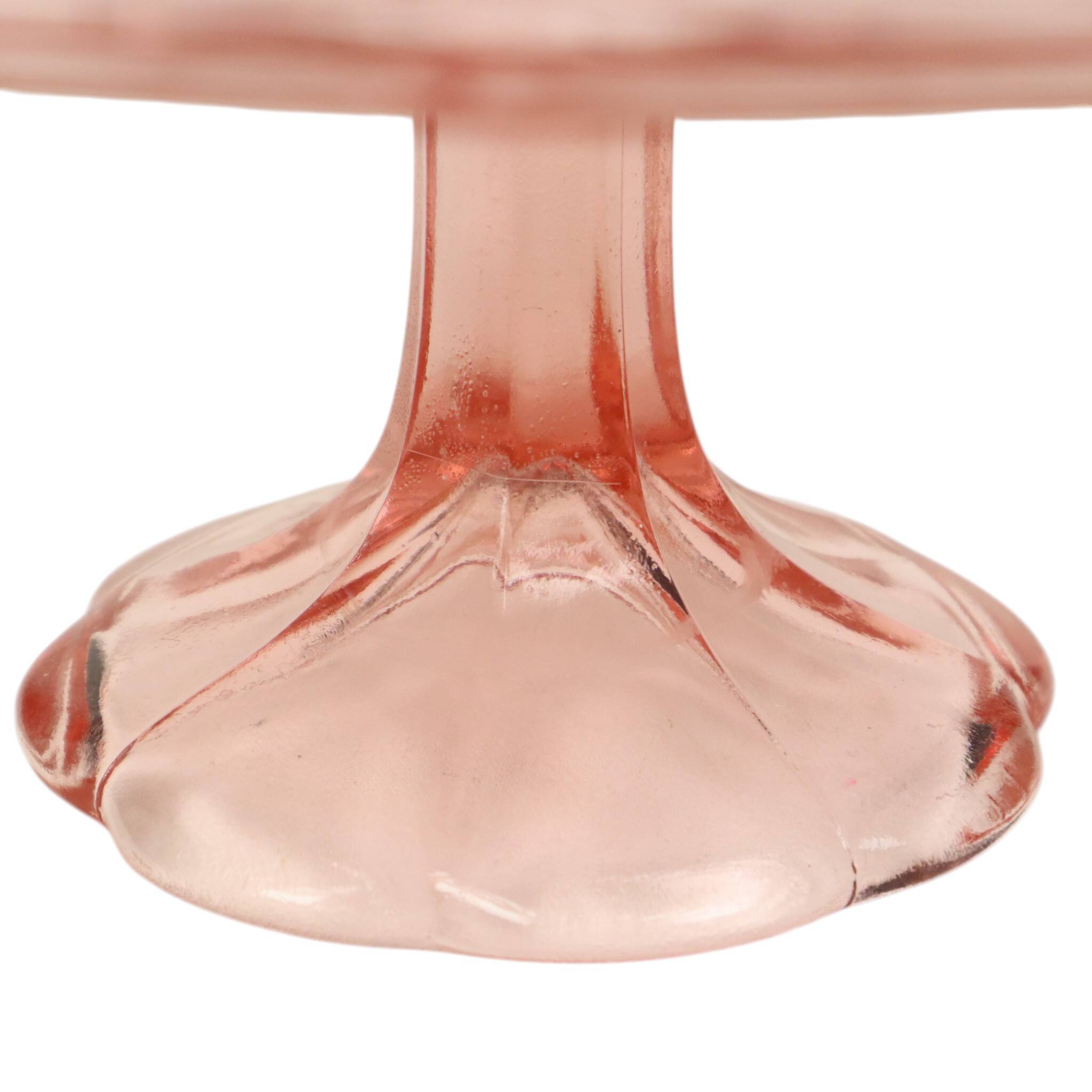 Pink Art Deco Cake Plate Pastry Dish Val Saint Lambert 34cm