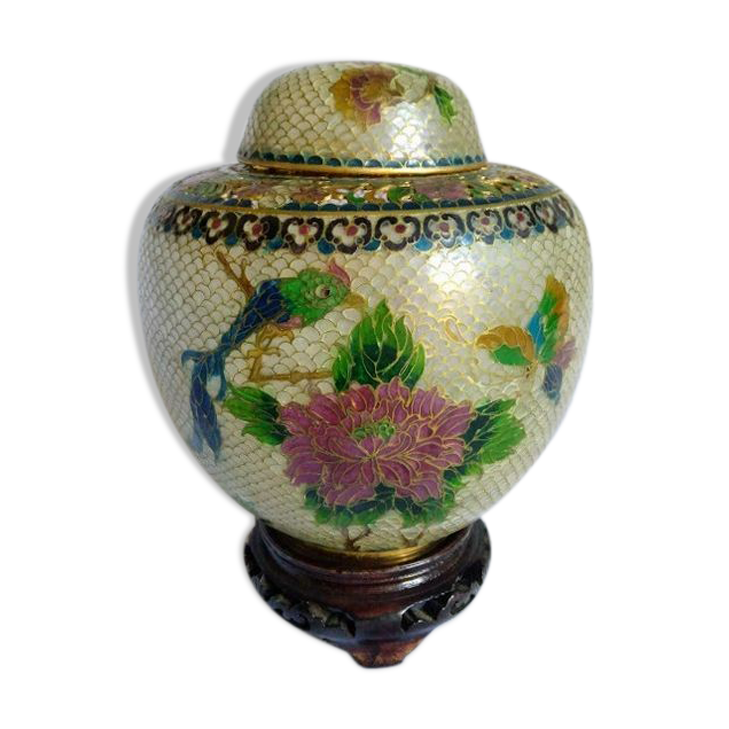 Openwork plique-à-jour enamel pot - 1920 to 1949 - China