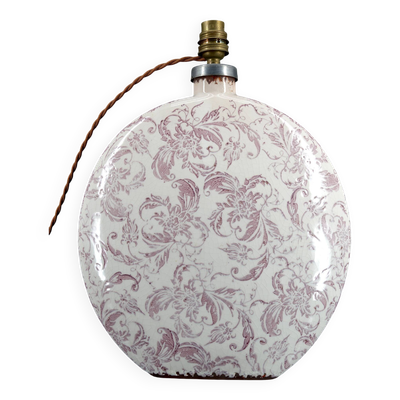 Lampe en céramique, Email craquelé, Shabby Chic, XXe