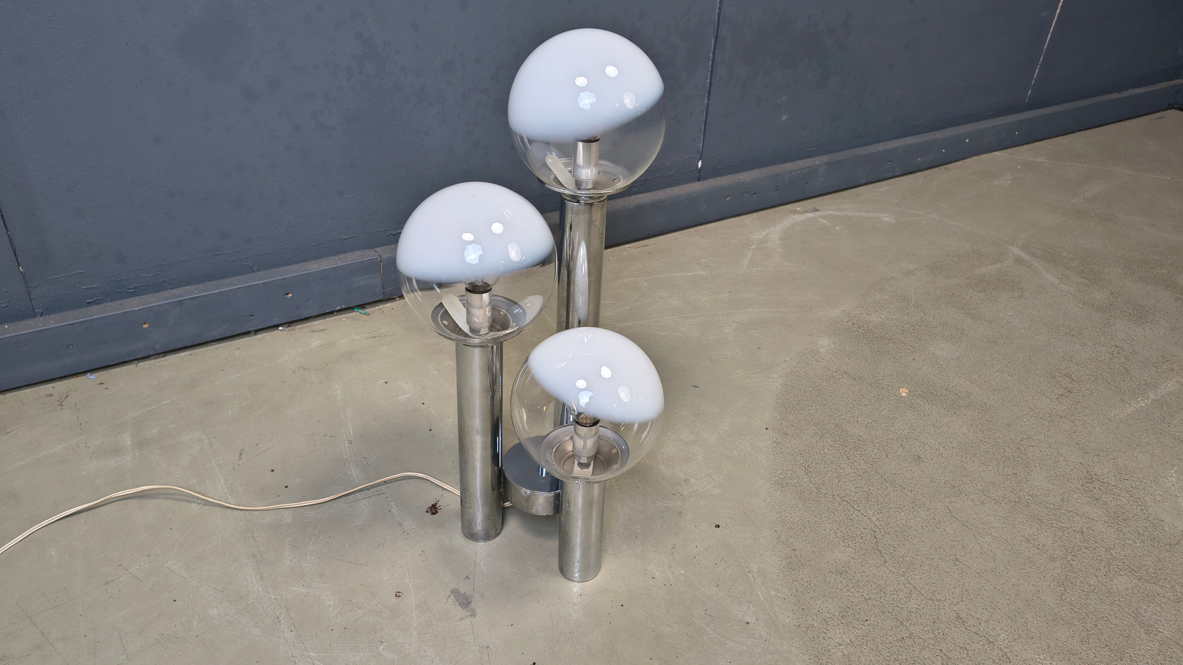 Vintage glass globe table lamp by Mazzega, 1970s
