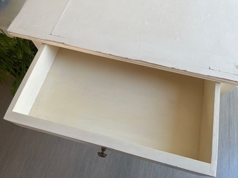 Old small table with a white patina / desk