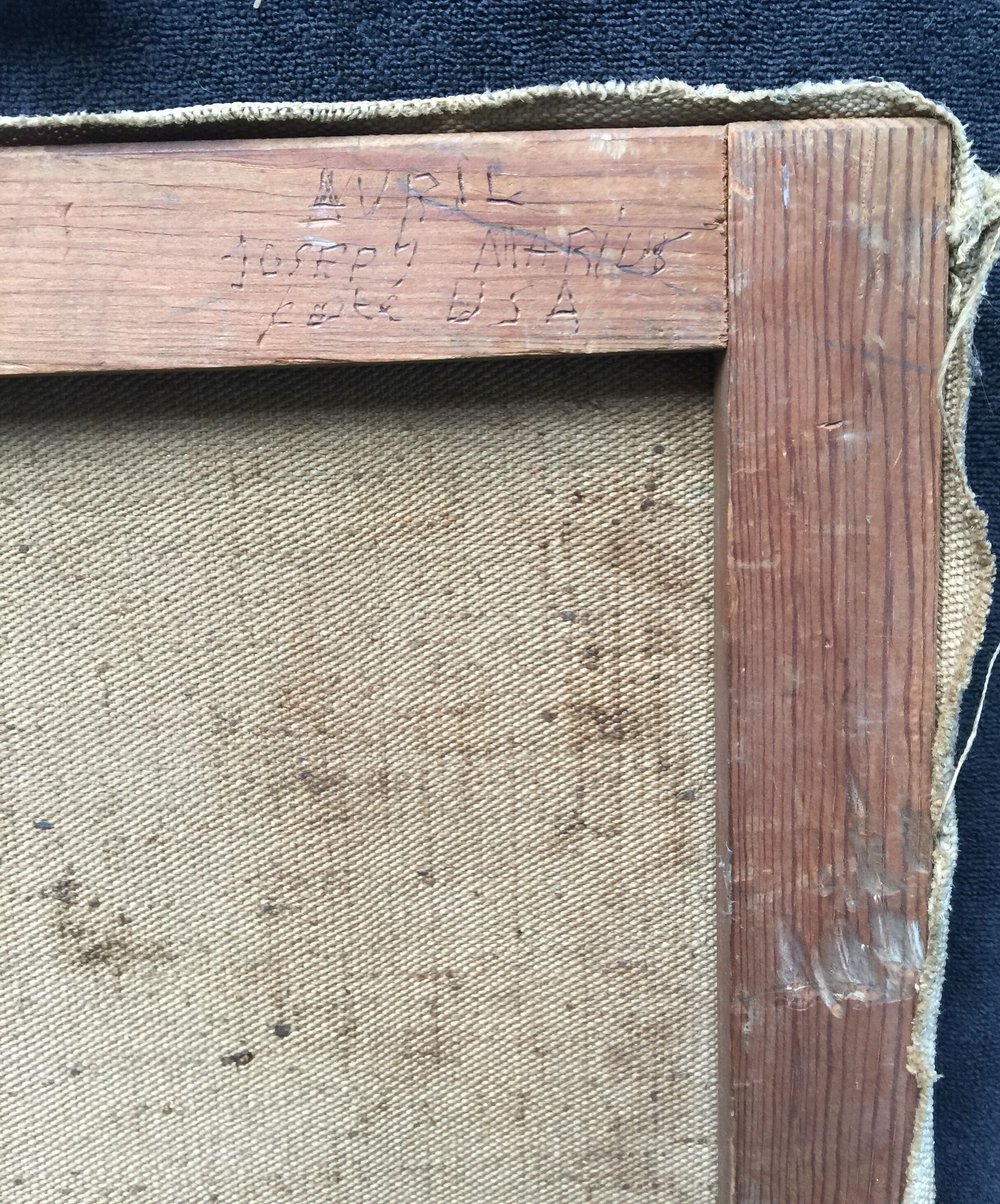 Oil on canvas "Man with red scarf" 1942 by AVRIL