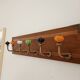 Vintage wall coat rack 60 cm – 6 metal hooks and ceramic knobs